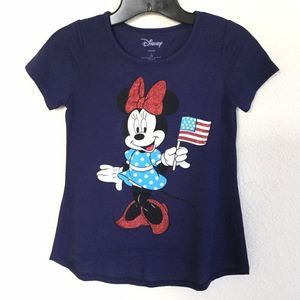 Disney Minnie Mouse with American Flag T Shirt Siz